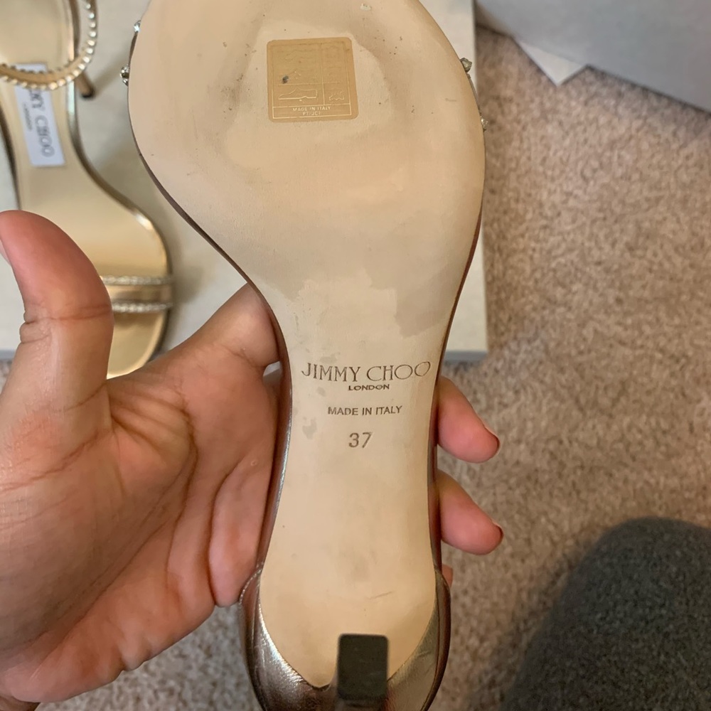 Like new Jimmy Choo Gold Heels - Picture 10 of 15